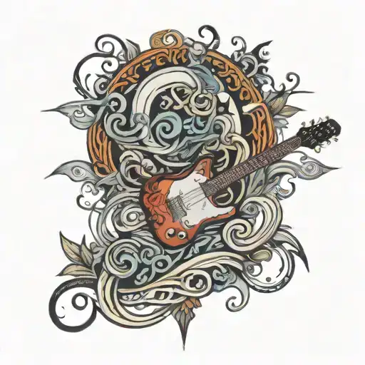 telecaster guitar intertwined tattoo design idea