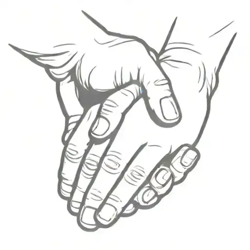 A pair of hands clasped together in a handshake tattoo design idea