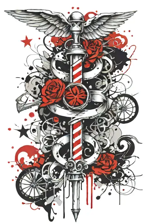 Caduceus tattoo design idea