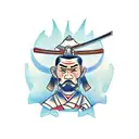 samurai sad tattoo design idea
