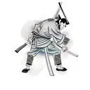 samurai sad tattoo design idea