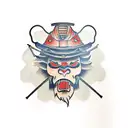 samurai sad tattoo design idea