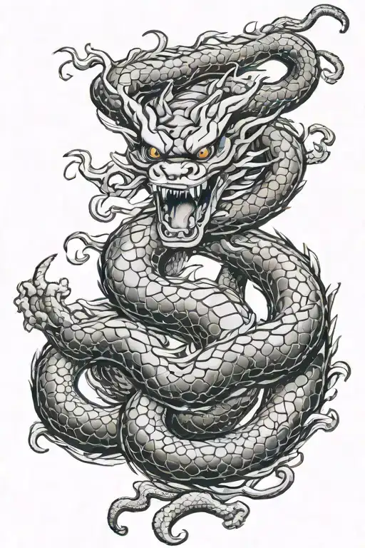 Shenron from Dragon Ball tattoo design idea