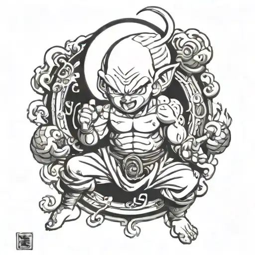 kid buu dragon ball tattoo design idea
