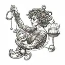 Medusa libra zodiac sign tattoo design idea