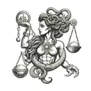 Medusa libra zodiac sign tattoo design idea