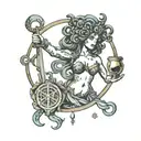 Medusa libra zodiac sign tattoo design idea