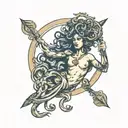 Medusa libra zodiac sign tattoo design idea
