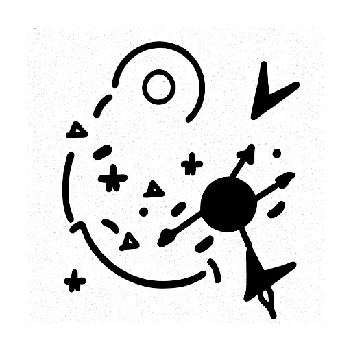 a telescope pointing to a cat-shaped constellation tattoo design idea