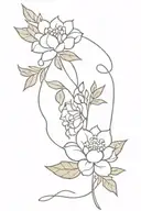 "everything happens for a reason" with flowers growing tattoo design idea