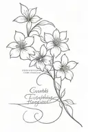 "everything happens for a reason" with flowers growing tattoo design idea