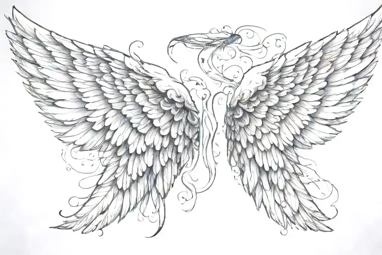 angel wings tattoo design idea