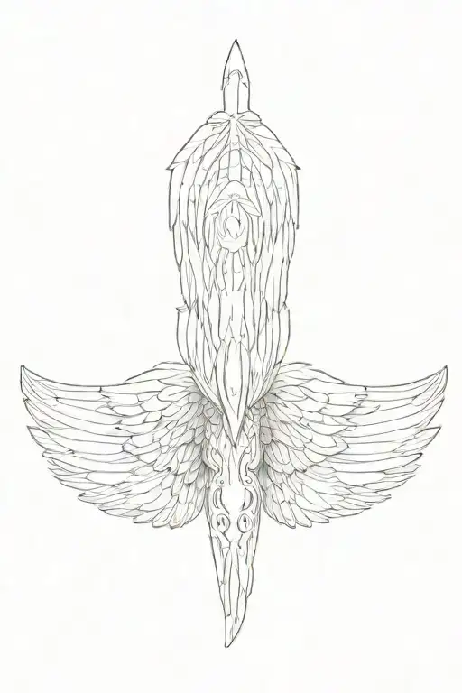 angel wings spread wide tattoo design idea