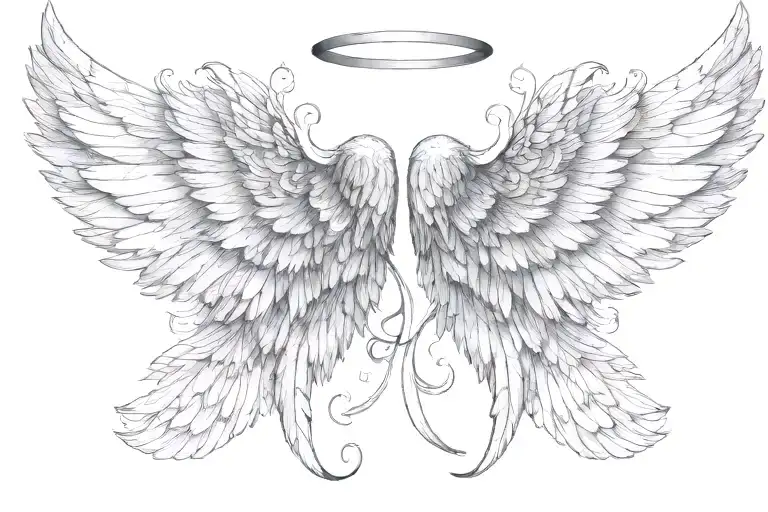 angel wings tattoo design idea