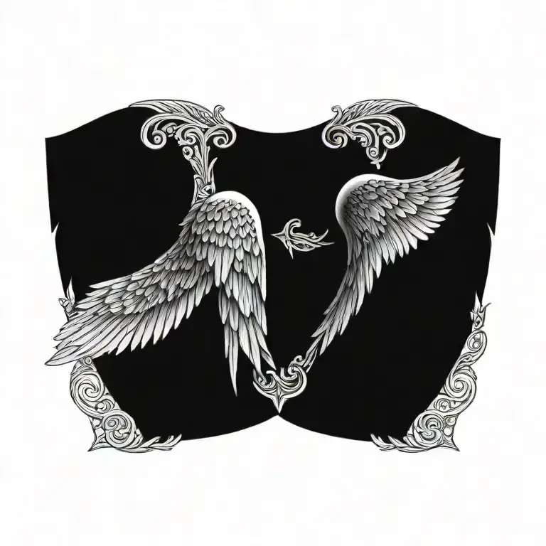 angel wings tattoo design idea