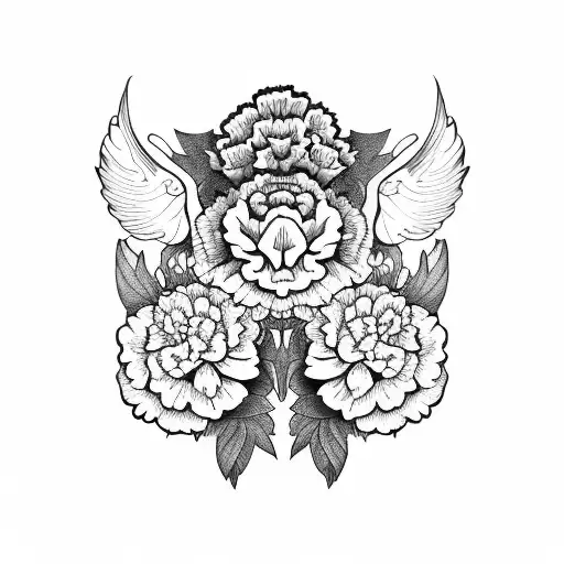 Carnation Taurus tattoo design idea
