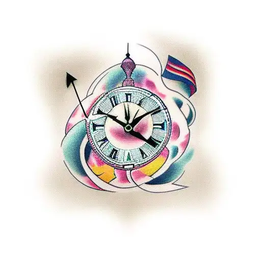 clock or birth date my daughter tattoo design idea