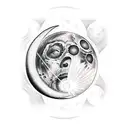 Moon, viking, war tattoo design idea