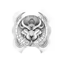 Moon, viking, war tattoo design idea