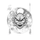 Moon, viking, war tattoo design idea