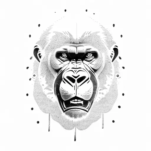 gorilla roar tattoo design idea