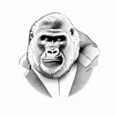 gorilla roar tattoo design idea