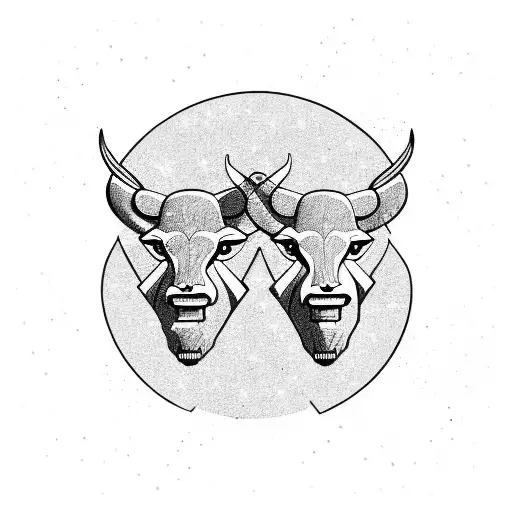 Leo and aries with Texan vibes tattoo design idea