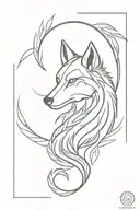 feather snake wolf tattoo design idea
