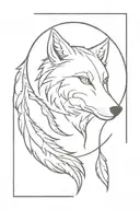 feather snake wolf tattoo design idea