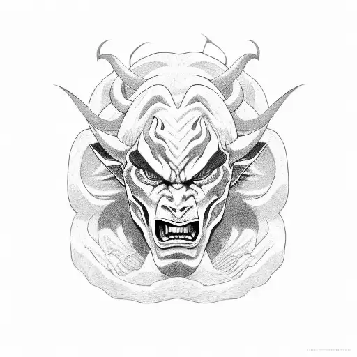 orochimaru head style oni mask tattoo design idea