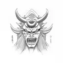orochimaru head style oni mask tattoo design idea