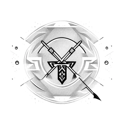 archer Bow with arrow nocked tattoo design idea