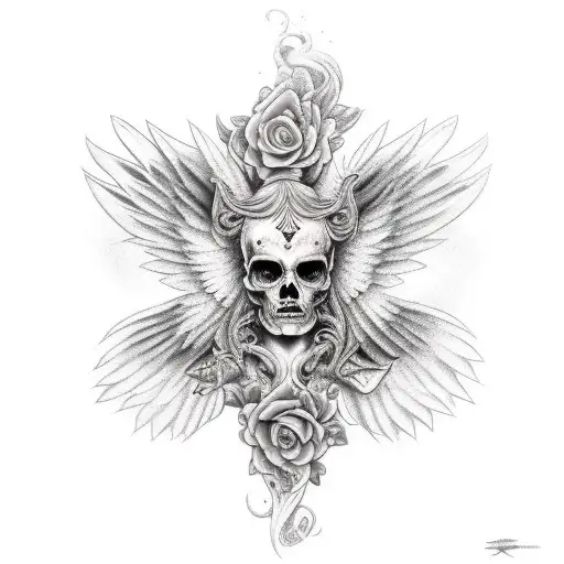 fallen angel  tattoo design idea