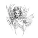 fallen angel  tattoo design idea
