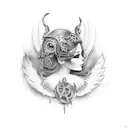 fallen angel  tattoo design idea