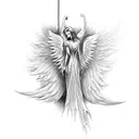 fallen angel  tattoo design idea