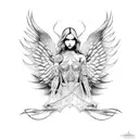 fallen angel  tattoo design idea