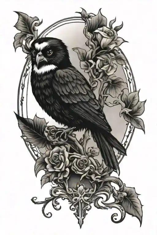 edgar allen poe inspired tattoo design idea