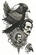edgar allen poe inspired tattoo design idea