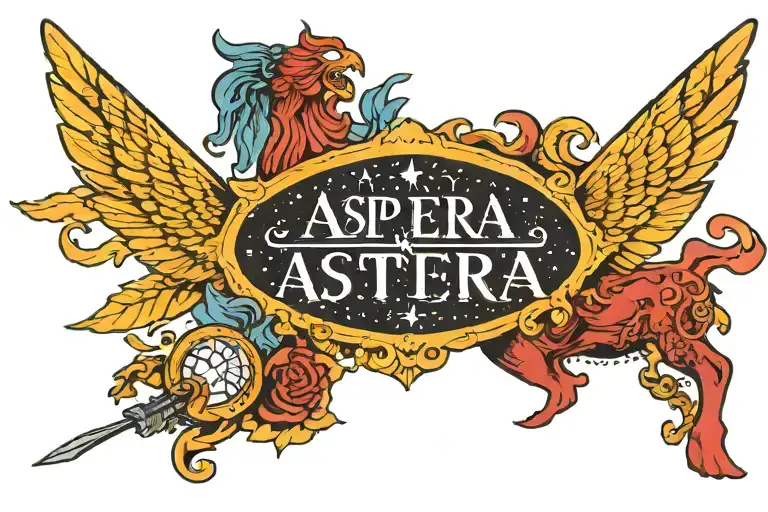 quotes 'per aspera ad astra' tattoo design idea