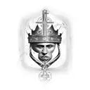 king Baldwin IV mask with Jerusalem Cross tattoo design idea