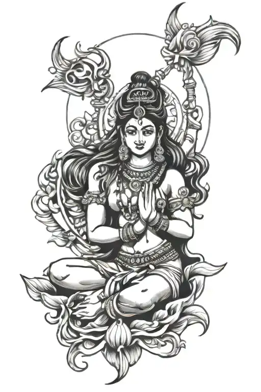 shiva Parvati tattoo tattoo design idea
