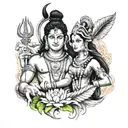 shiva Parvati tattoo depicting tattoo design idea
