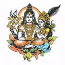 shiva Parvati tattoo depicting tattoo design idea
