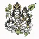 shiva Parvati tattoo depicting tattoo design idea