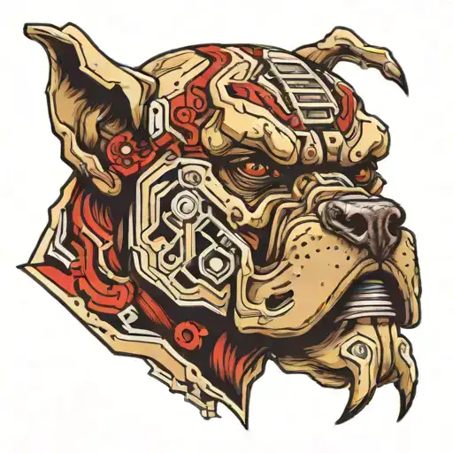 terminator bulldog tattoo design idea