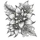 aggressive edelweiss stemless flower tattoo design idea
