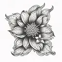 aggressive edelweiss stemless flower tattoo design idea