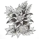 aggressive edelweiss stemless flower tattoo design idea