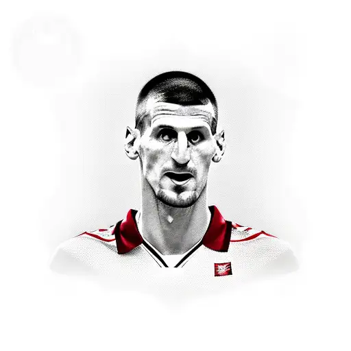 tattoo of Nikola jokic, Novak Djokovic and Nemanja Vidic all together tattoo design idea